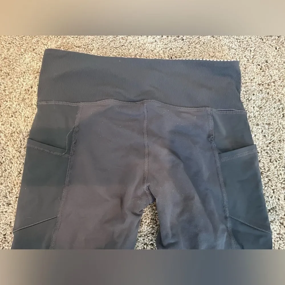 Lululemon Grey Leggings with pockets and ankle slit